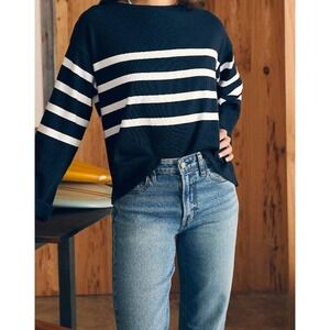 Faherty Rugby Jersey Long-Sleeve Tee Striped Cotton Coastal Nautical Medium